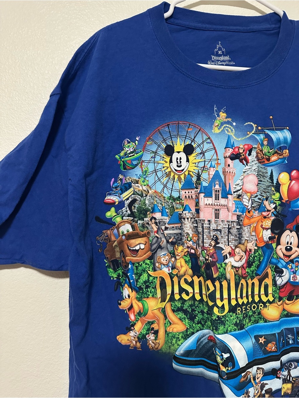 Disney Pixar Disneyland Resort Mickey & friends Blue Character Collage T-Shirt - Picture 3 of 3